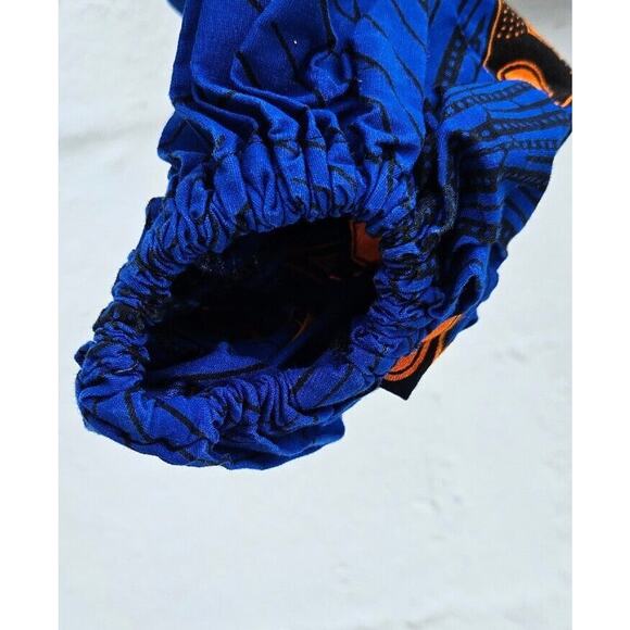 OFUURE African Print Crop Top Womens Size Small Medium Blue Orange Long Sleeves - Picture 4 of 11
